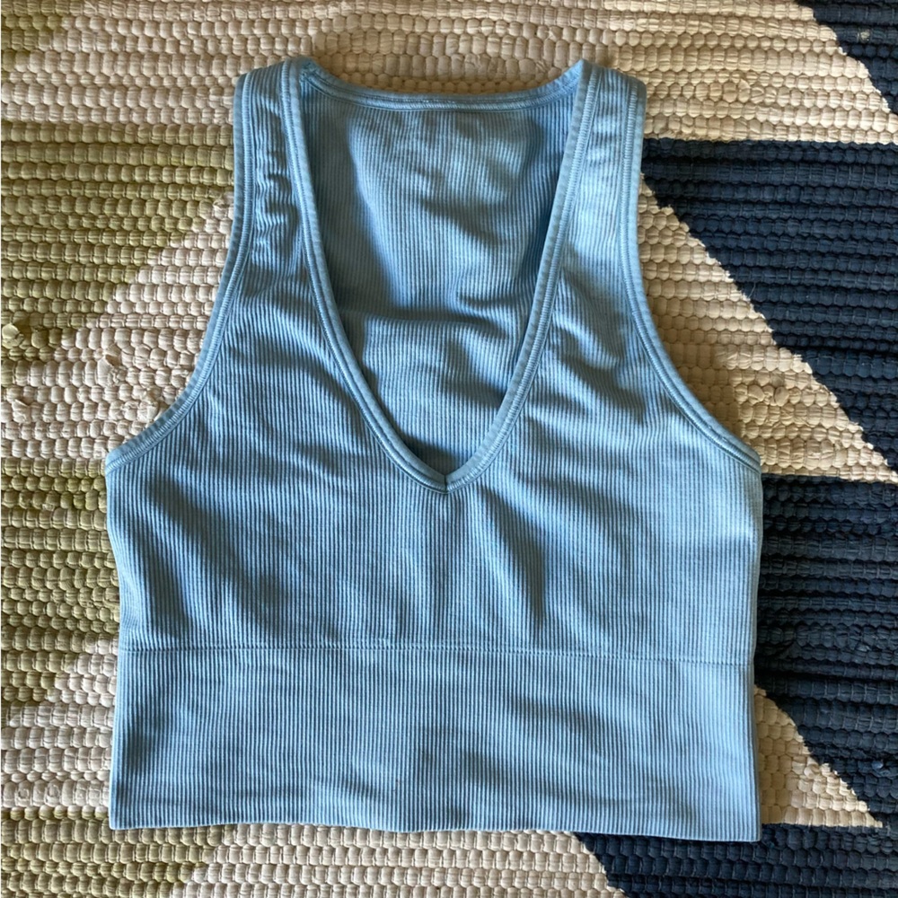 Athleta Aurora seamless rib crop tank